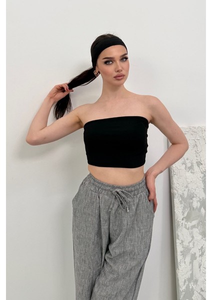 Kadın Crop Top Straplez Basic Sırtı Kopçalı Büstiyer modelleri