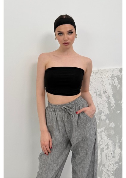 Kadın Crop Top Straplez Basic Sırtı Kopçalı Büstiyer indirimleri
