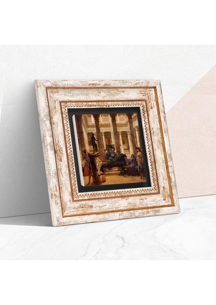 Stone Bir Roma Sanat Aşığı Antik Roma Serisi Taş Duvar Tablosu - Çerçeveli Taş Tablo - Dekoratif Duvar Sanatı - Modern Ev ve Ofis Duvar Dekoru T1-42