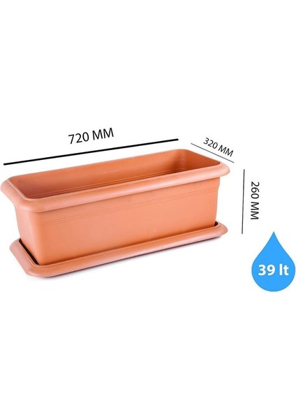 SO-V691 Tabaklı Villa Bahçe Saksı Takımı 39 Lt Kiremit 3 Adet fiyatları