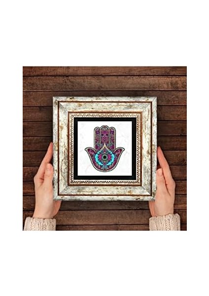 Stone Fatma Ana Eli (Hamsa) Taş Duvar Tablosu - Çerçeveli Taş Tablo - Dekoratif Duvar Sanatı - Modern Ev ve Ofis Duvar Dekoru T1-143 modelleri