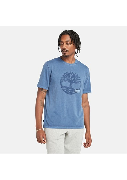 Garment Dye Logo Graphic Tee Erkek Lacivert Tshirt TB0A5UEK2881
