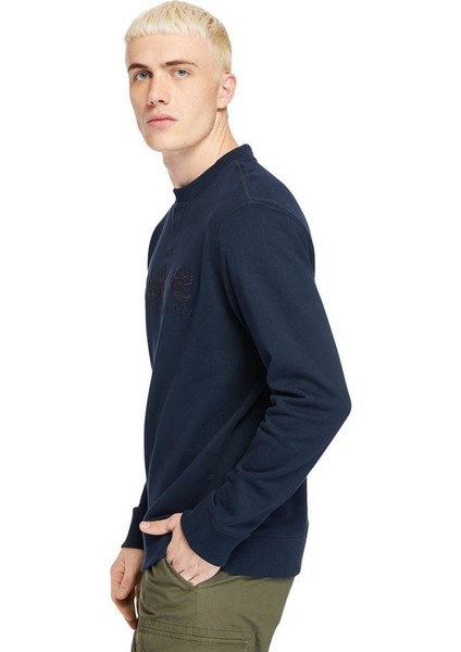 Establıshed 1973 Embroidered Logo Crew N Erkek Lacivert Sweatshirt TB0A2FEQ4331 fırsatları