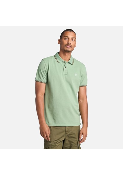 Mıllers Rıver Tipped Pique Short Sleeve Erkek Yeşil Tshirt TB0A5W4YEC61