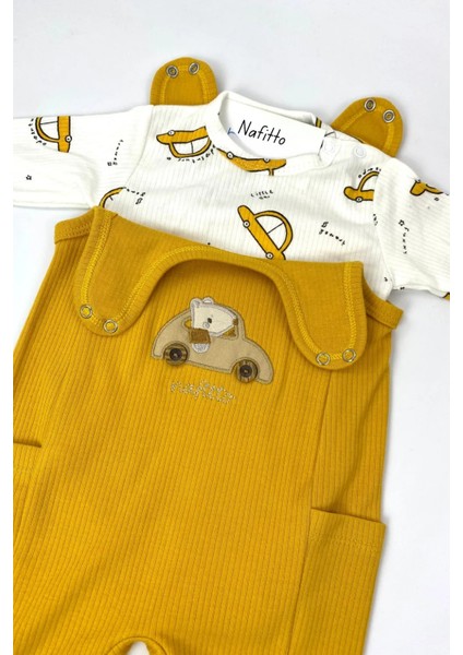 Araba Nakışlı Erkek Bebek Tulum 3’lü Tulum Seti – Zıbın, Tulum ve Çorap | 3-6-9 Ay Bebek Kıyafeti fırsatları