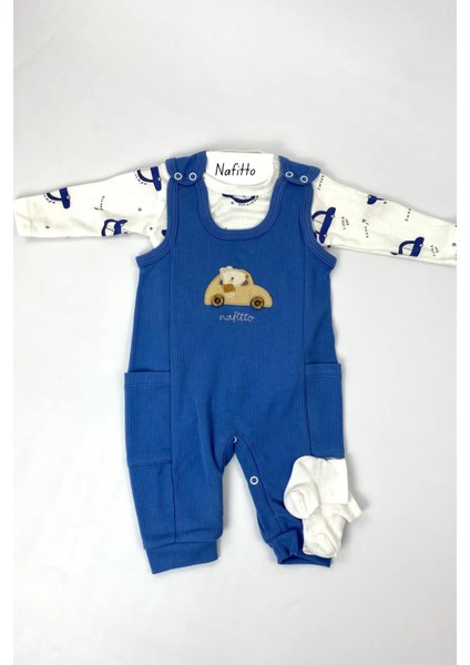 Araba Nakışlı Erkek Bebek Tulum 3’lü Tulum Seti – Zıbın, Tulum ve Çorap | 3-6-9 Ay Bebek Kıyafeti fiyatları