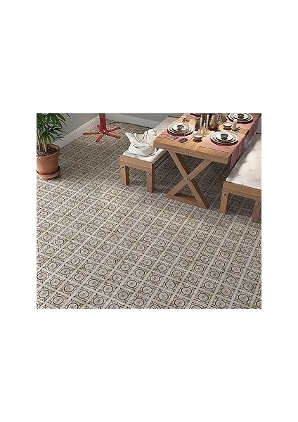 Stickerart Yer Kaplama Zemi Kaplama Folyosu 65X130 cm Marble Floor Yuvarlak