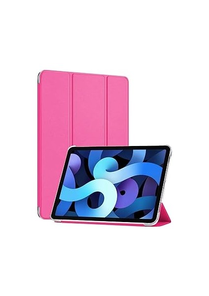 Microsoic Ipad Air 13 2024 Kılıf (A2898-A2899) Slim Traslucet Back Smart Cover Pembe [ıpad Ai