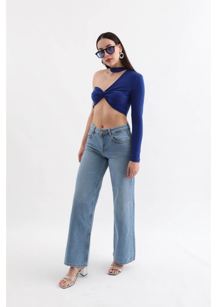 Kadın Geniş Kesim Jean Pantolon modelleri