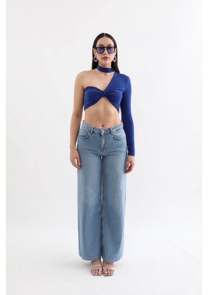 Kadın Geniş Kesim Jean Pantolon