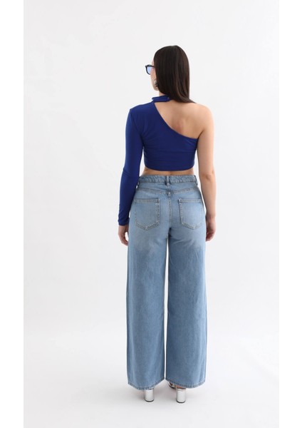 Kadın Geniş Kesim Jean Pantolon