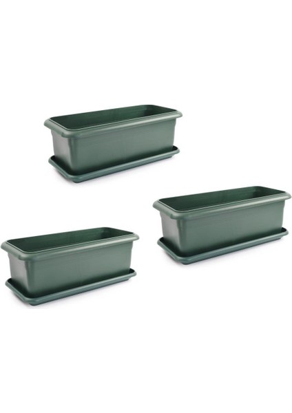 SO-V691 Tabaklı Villa Bahçe Saksı Takımı 39 Lt Yeşil 3 Adet