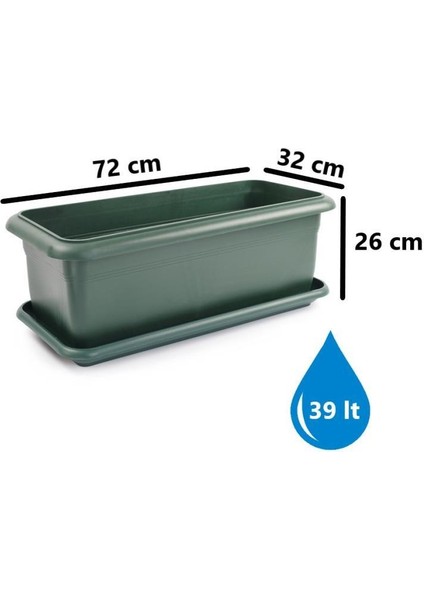 SO-V691 Tabaklı Villa Bahçe Saksı Takımı 39 Lt Yeşil 3 Adet fiyatları