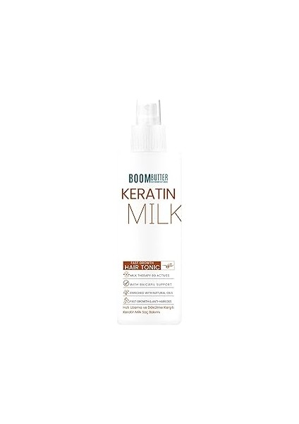 boom butter keratin milk saç spreyi, hızlı uzama & , yoğun besleyici & onarıcı bakım