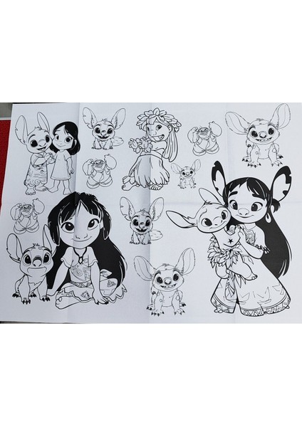2 Adet Dev Boyama Kitabı (90CMX64CM)- (Örümcek A./stitch Figürlü) fırsatları