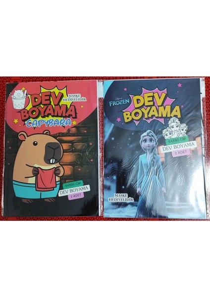2 Adet Dev Boyama Kitabı (90CMX64CM)- (Capybara / Frozen Figürlü)