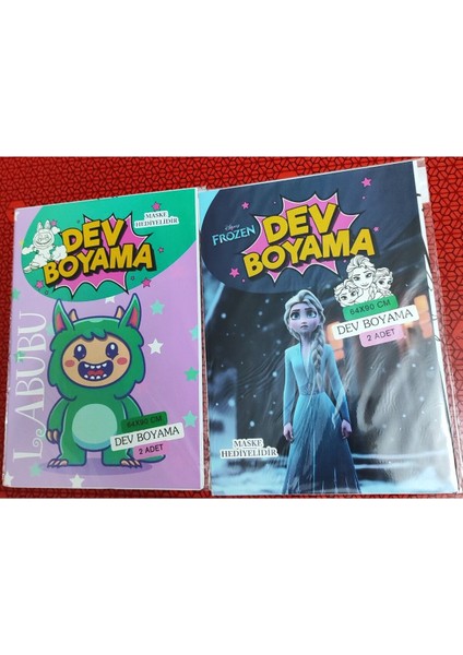 2 Adet Dev Boyama Kitabı (90CMX64CM)- (Labubu /frozen Figürlü)