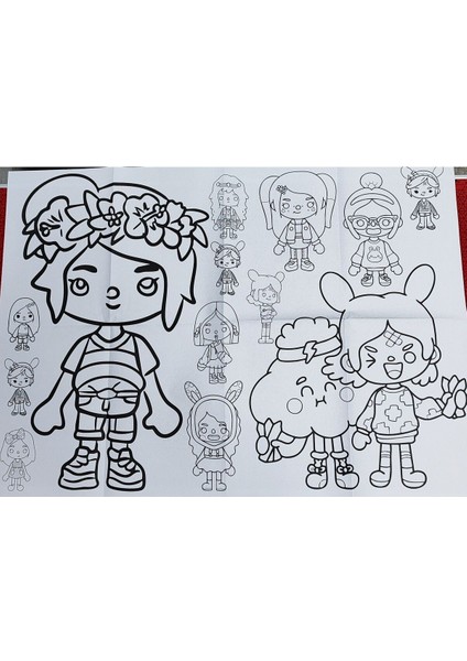 2 Adet Dev Boyama Kitabı (90CMX64CM)- (Hello Kitty/toca Boca Figürlü) fırsatları