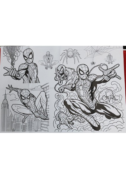 2 Adet Dev Boyama Kitabı (90CMX64CM)- (Örümcek A./hulk Figürlü) modelleri