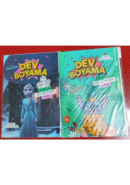 2 Adet Dev Boyama Kitabı (90CMX64CM)- (Frozen / Stitch Figürlü)