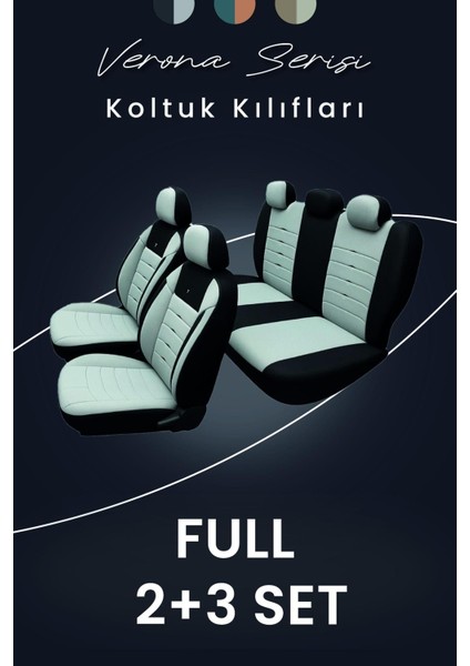 Mitsubishi Attrage 2014–SONRASI Verona Serisi Raşel Gri Siyah Koltuk Kılıfı fiyatları