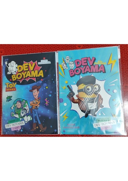 2 Adet Dev Boyama Kitabı (90CMX64CM)- (Toy Story / Minionlar Figürlü)