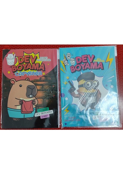 2 Adet Dev Boyama Kitabı (90CMX64CM)- (Capybara / Minionlar Figürlü)