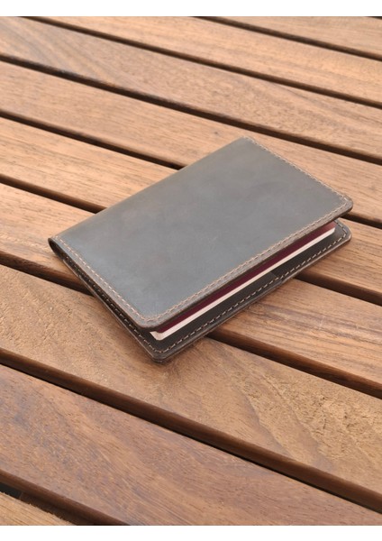 Kahverengi Pasaport Kılıfı Hakiki Deri Seyahat Cüzdanı Pasaport Koruyucu