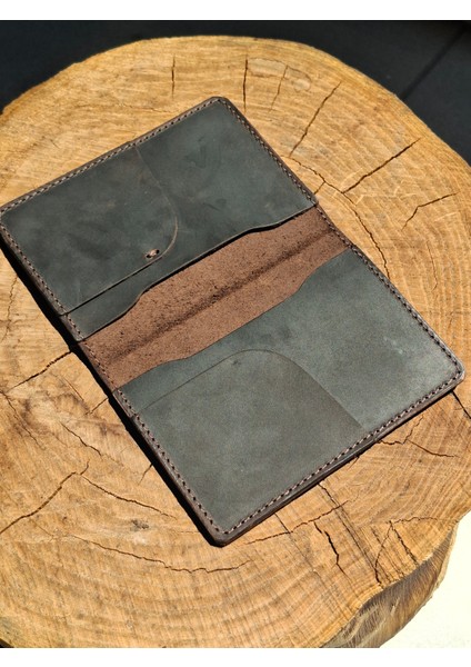 Kahverengi Pasaport Kılıfı Hakiki Deri Seyahat Cüzdanı Pasaport Koruyucu