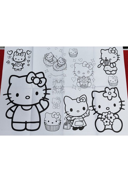 2 Adet Dev Boyama Kitabı (90CMX64CM)- (Hello Kitty/minionlar Figürlü) modelleri