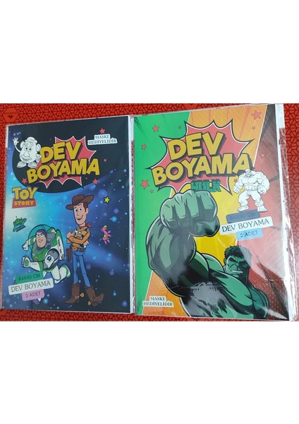 2 Adet Dev Boyama Kitabı (90CMX64CM)- (Toy Story / Hulk Figürlü)