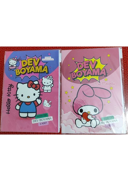 2 Adet Dev Boyama Kitabı (90CMX64CM)- (Hello Kitty/my Melody Figürlü)