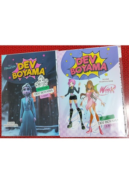 2 Adet Dev Boyama Kitabı (90CMX64CM)- (Frozen / Winx Figürlü)