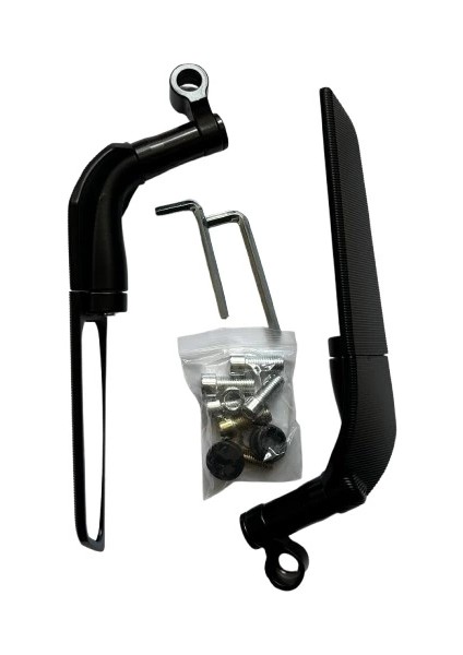 H2 Katlanır Ayna Takımı Gidon Bağlantılı 8/10 mm Siyah