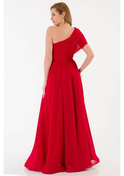 Kadın Şifon Tek Kol Uzun Abiye Artful fiyatları