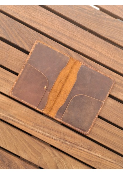 Taba Eskitme Pasaport Kılıfı Hakiki Deri Seyahat Cüzdanı Pasaport Koruyucu