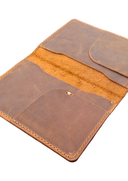 Taba Eskitme Pasaport Kılıfı Hakiki Deri Seyahat Cüzdanı Pasaport Koruyucu