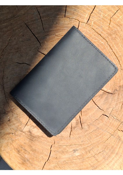 Siyah Pasaport Kılıfı Hakiki Deri Seyahat Cüzdanı Pasaport Koruyucu