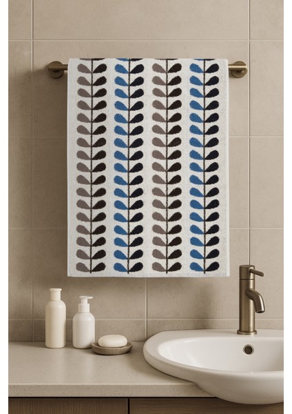 Olive Bloom 2'li El Yüz Havlusu Misafir Havlusu %100 Pamuk Hafif ve Yumuşak 50X80 Siyah Lacivert