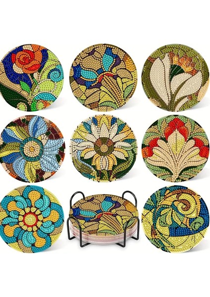 Elmas Boyama Bardak Altlığı Seti Yetişkinler Için Elmas Boyama Bardak Altlığı Seti