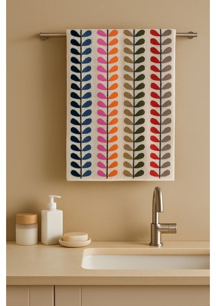 Olive Bloom 2'li El Yüz Havlusu Misafir Havlusu %100 Pamuk Hafif ve Yumuşak 50X80 Renkli