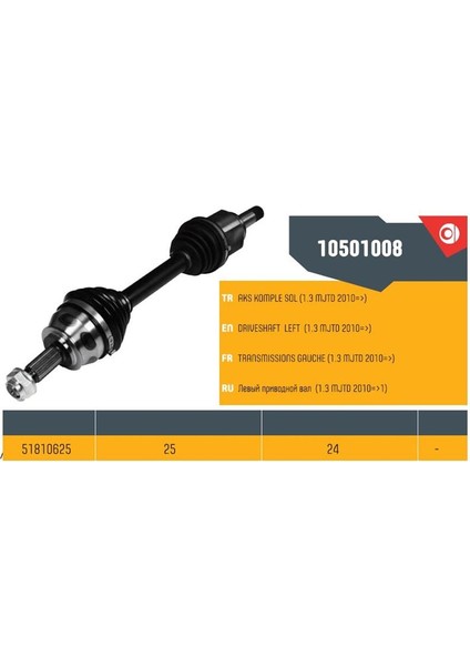 10501008 - Aks Sol Komple Lalelı Doblo 1.3 Jtd 10>