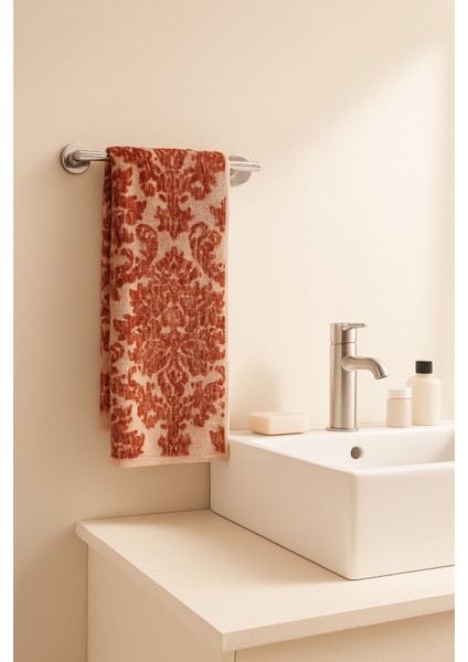 Marrakech %100 Pamuk El Yüz Havlusu Ipliği Boyalı Doğal Yumuşak Lüks 50X75 Kiremit fiyatları