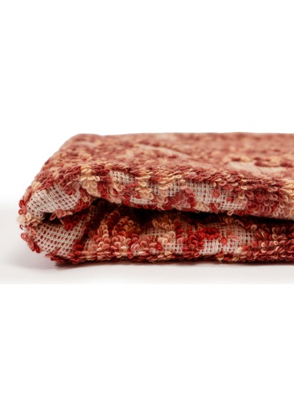 Marrakech %100 Pamuk El Yüz Havlusu Ipliği Boyalı Doğal Yumuşak Lüks 50X75 Kiremit