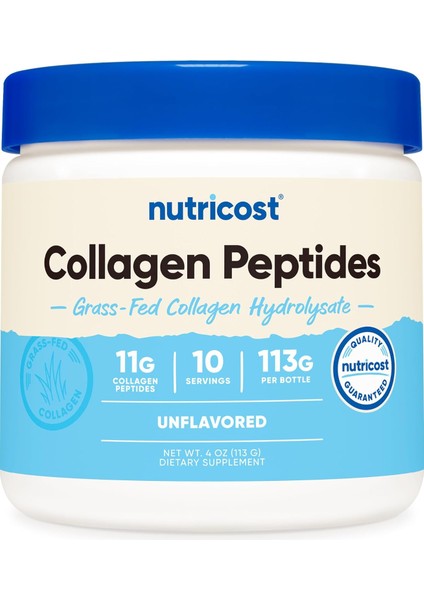 Nutricost Grass-Fed Collagen(Kolajen) Powder 4 Oz (Unflavored) - Gluten Free And Non-Gmo
