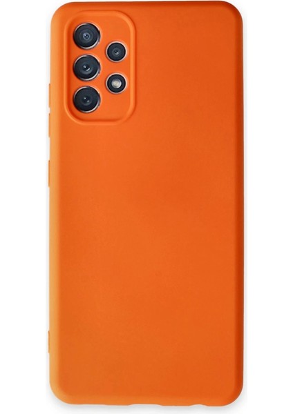 Samsung Galaxy A52 Kılıf Nano Içi Kadife Silikon - Turuncu