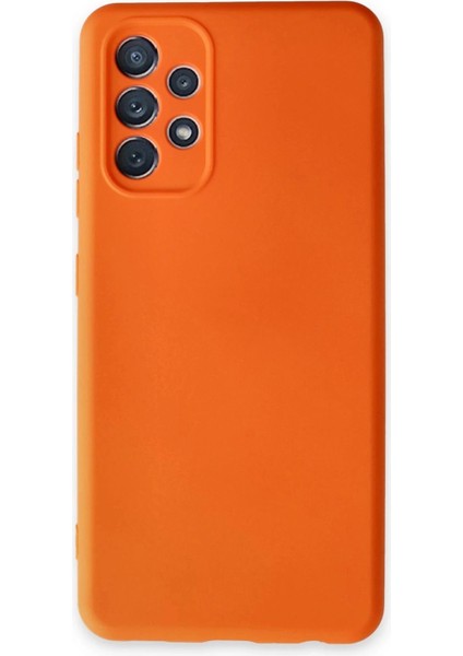 Samsung Galaxy A72 Kılıf Nano Içi Kadife Silikon - Turuncu