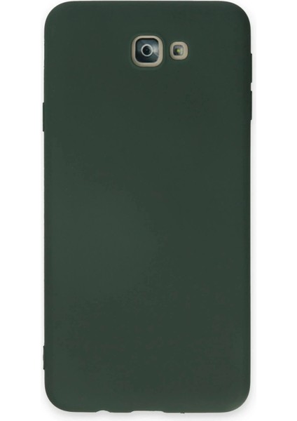 Samsung Galaxy J7 Prime Kılıf Nano Içi Kadife Silikon - Koyu Yeşil