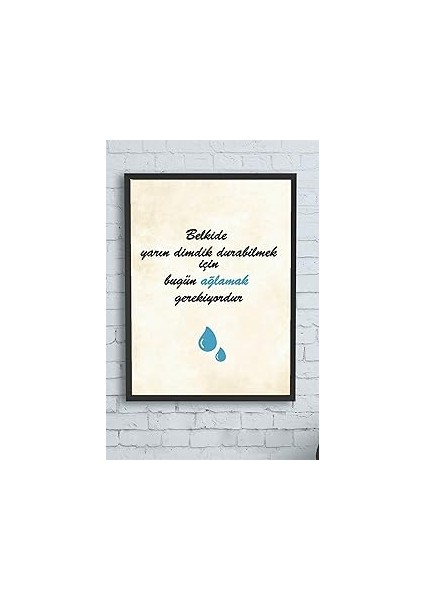 (12498) Dik Dur Motivasyo Çerçeveli Tablo (50X70CM)