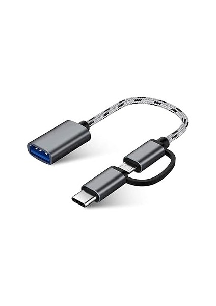 Alfais 4901 USB 3.0 Otg To Type-C Micro USB Data Şarj Çevirici Dönüştürücü Adaptör